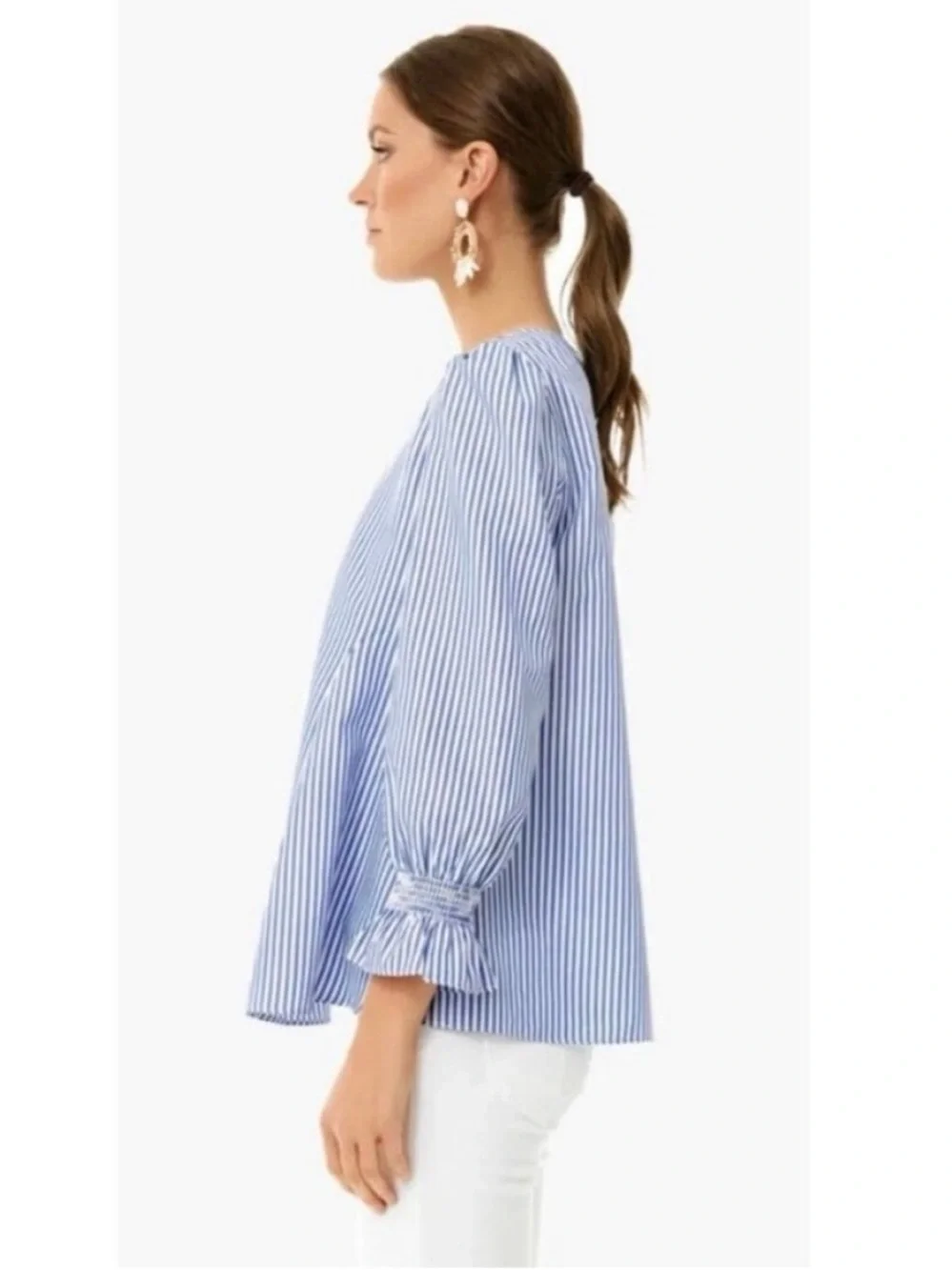 Tuckernuck Blue Stripe Easton Blouse Medium